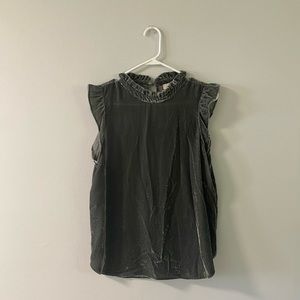 Loft Velvet Ruffle Shell Top